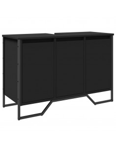 Mobile Lavabo Bagno Nero 91x35x60 cm in Truciolato 2