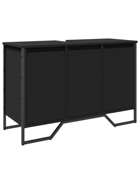Mobile Lavabo Bagno Nero 91x35x60 cm in Truciolato