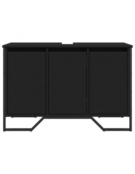 Mobile Lavabo Bagno Nero 91x35x60 cm in Truciolato