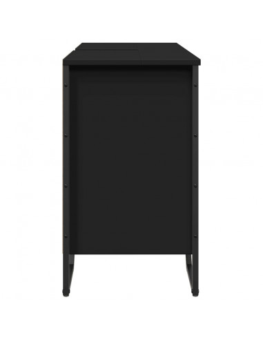 Mobile Lavabo Bagno Nero 91x35x60 cm in Truciolato