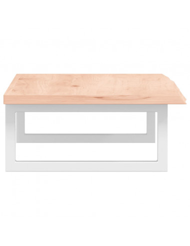 Ripiano a Parete per Lavabo in Acciaio e Massello di Rovere