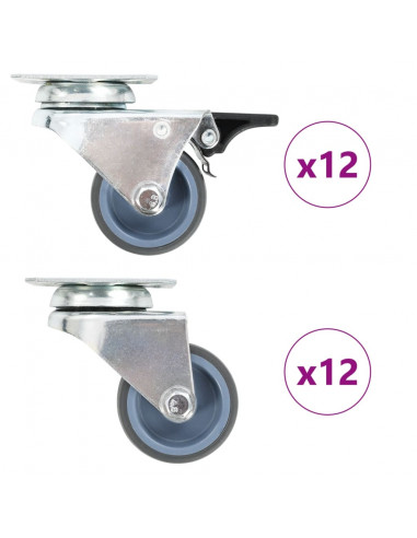 Ruote Girevoli Gemellate 24 pz 50 mm