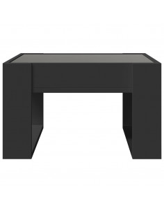 Tavolino da Salotto con LED Infinity Nero 50x53x30 cm 2