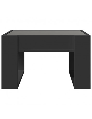 Tavolino da Salotto con LED Infinity Nero 50x53x30 cm
