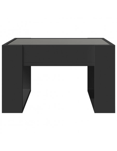 Tavolino da Salotto con LED Infinity Nero 50x53x30 cm