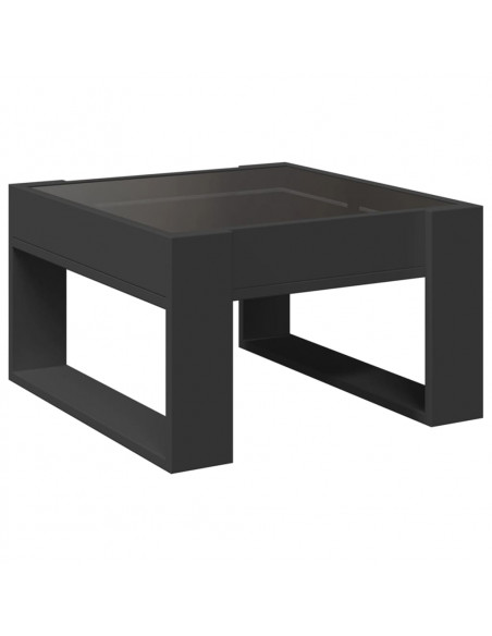 Tavolino da Salotto con LED Infinity Nero 50x53x30 cm