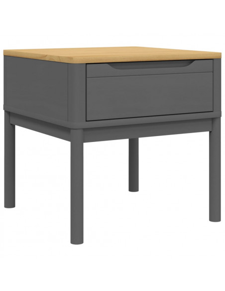 Tavolo per Lampada FLORO Grigio 55x55x54 cm Legno Massello Pino