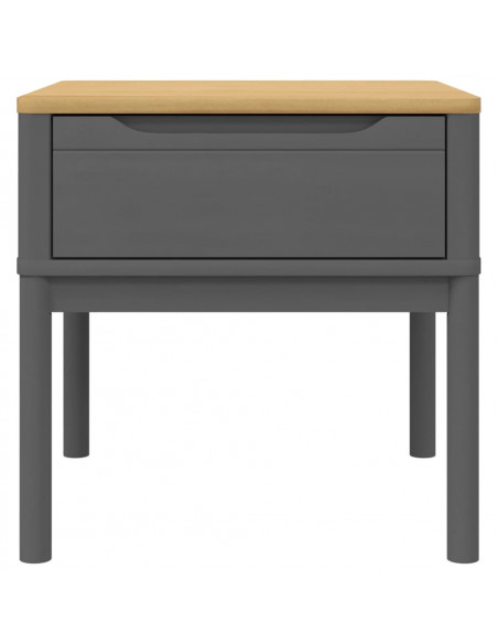 Tavolo per Lampada FLORO Grigio 55x55x54 cm Legno Massello Pino