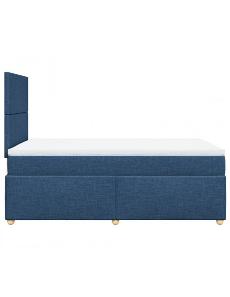 Giroletto a Molle con Materasso Blu 120x200 cm in Tessuto