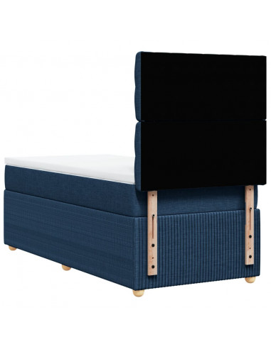 Giroletto a Molle con Materasso Blu 90x190 cm in Tessuto