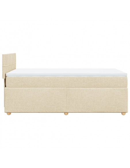 Giroletto a Molle con Materasso Crema 100x200 cm in Tessuto