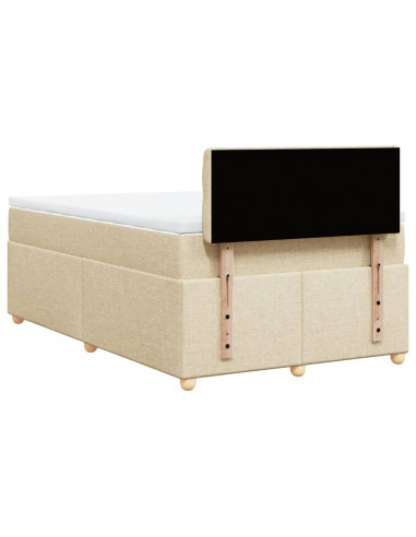 Giroletto a Molle con Materasso Crema 120x190 cm in Tessuto