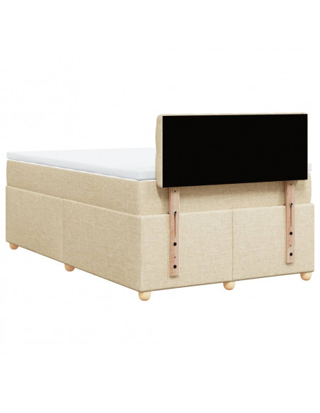 Giroletto a Molle con Materasso Crema 120x190 cm in Tessuto