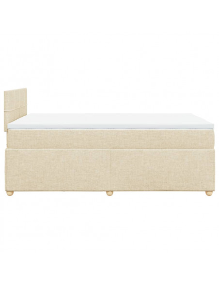 Giroletto a Molle con Materasso Crema 120x190 cm in Tessuto