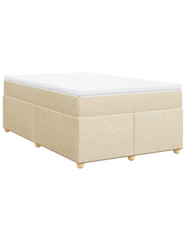 Giroletto a Molle con Materasso Crema 120x190 cm in Tessuto