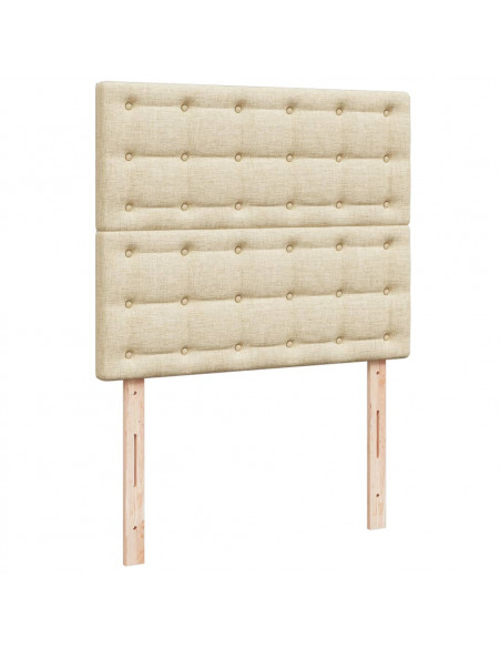 Giroletto a Molle con Materasso Crema 120x200 cm in Tessuto