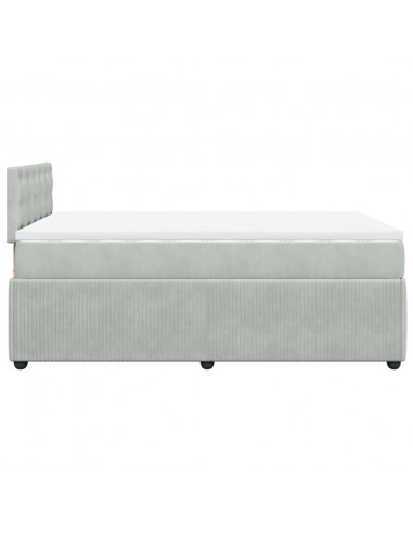 Giroletto a Molle con Materasso Grigio Chiaro 120x200cm Velluto