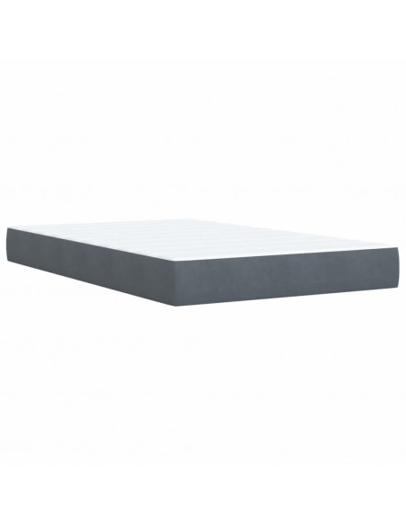 Giroletto a Molle con Materasso Grigio Scuro 120x190 cm Velluto