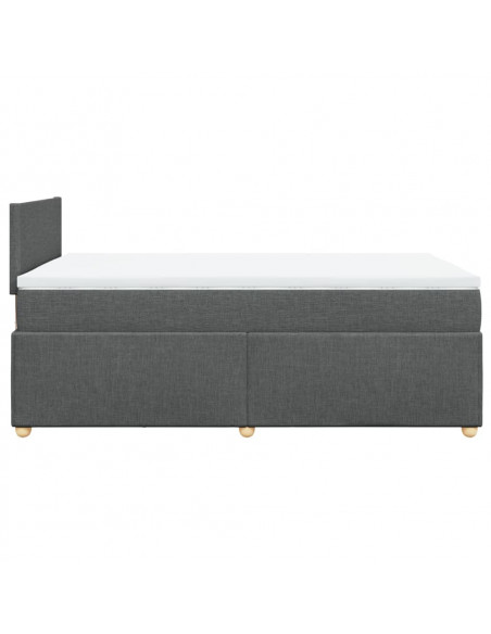 Giroletto a Molle con Materasso Grigio Scuro 120x190cm Tessuto