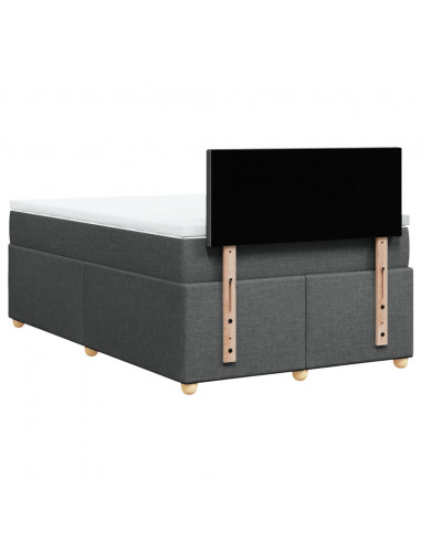 Giroletto a Molle con Materasso Grigio Scuro 120x190cm Tessuto