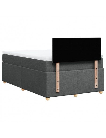 Giroletto a Molle con Materasso Grigio Scuro 120x190cm Tessuto