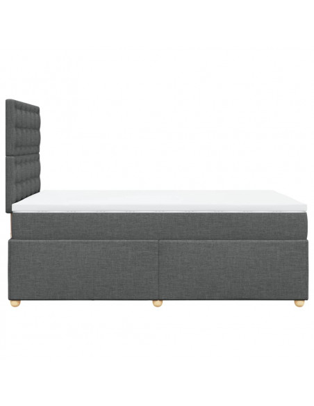 Giroletto a Molle con Materasso Grigio Scuro 120x190cm Tessuto