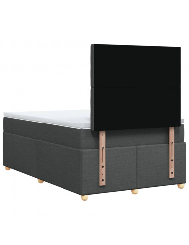 Giroletto a Molle con Materasso Grigio Scuro 120x190cm Tessuto