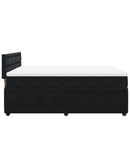 Giroletto a Molle con Materasso Nero 140x200 cm in Velluto