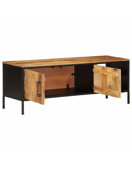 Mobile Porta TV 110x35x40 cm in Legno Massello di Mango Grezzo