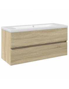 Set Mobili da Bagno 2 pz in Ceramica e Legno Multistrato 2