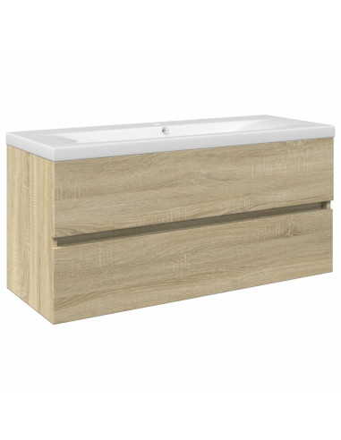Set Mobili da Bagno 2 pz in Ceramica e Legno Multistrato