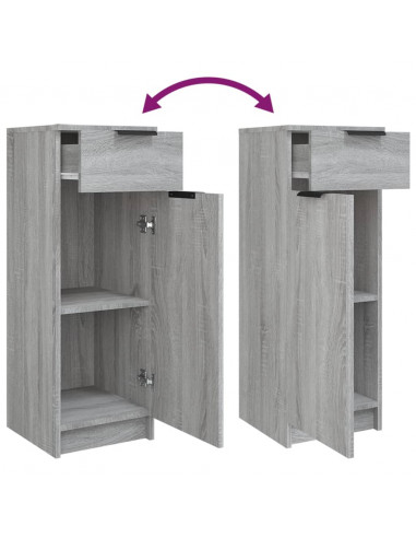 Set Mobili da Bagno 4 pz Grigio Sonoma in Legno Multistrato