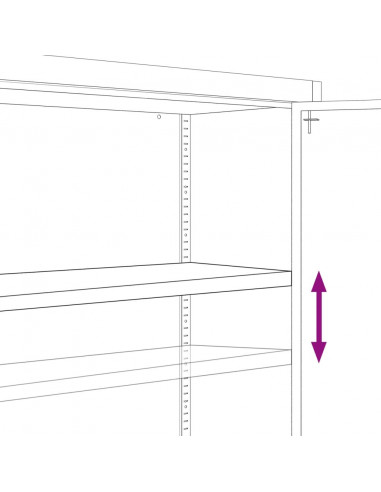 Armadio Classificatore Grigio Chiaro e Blu 90x40x70 cm Acciaio