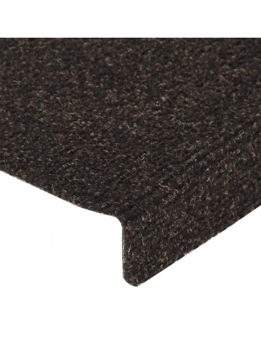 Tappetini per Scale Tessuto Agugliato 15 pz 65x21x4 cm