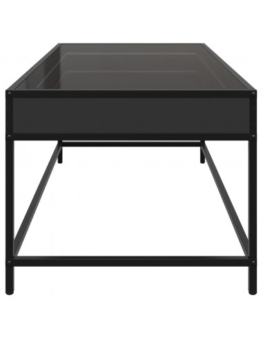 Tavolino da Salotto con LED Infinity Nero 90x50x41 cm