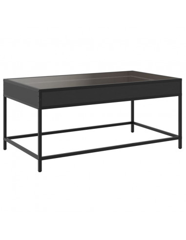 Tavolino da Salotto con LED Infinity Nero 90x50x41 cm