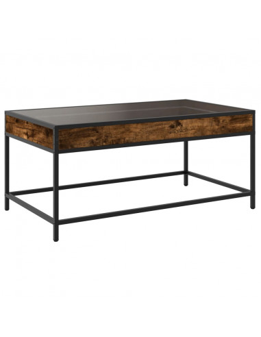 Tavolino da Salotto con LED Infinity Rovere Fumo 90x50x41 cm