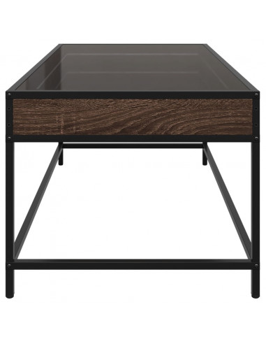 Tavolino da Salotto con LED Infinity Rovere Marrone 90x50x41 cm