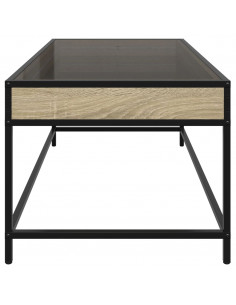 Tavolino da Salotto con LED Infinity Rovere Sonoma 90x50x41 cm 2