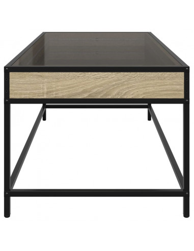 Tavolino da Salotto con LED Infinity Rovere Sonoma 90x50x41 cm