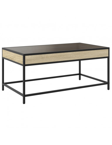 Tavolino da Salotto con LED Infinity Rovere Sonoma 90x50x41 cm