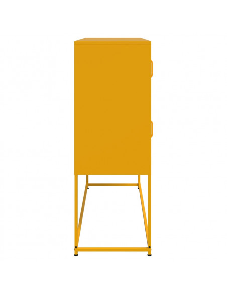 Credenza Giallo Senape 100,5x39x107cm Acciaio Laminato Freddo