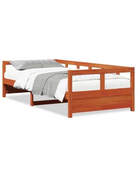Dormeuse Marrone Cera 80x200 cm in Legno Massello di Pino