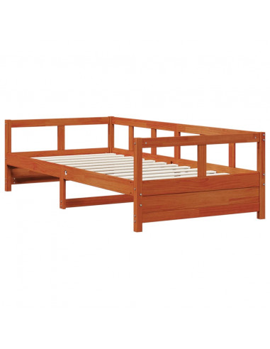 Dormeuse Marrone Cera 80x200 cm in Legno Massello di Pino