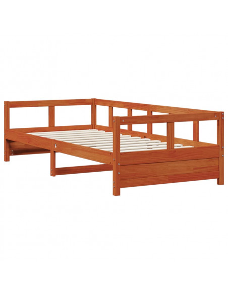 Dormeuse Marrone Cera 80x200 cm in Legno Massello di Pino