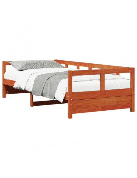 Dormeuse Marrone Cera 80x200 cm in Legno Massello di Pino