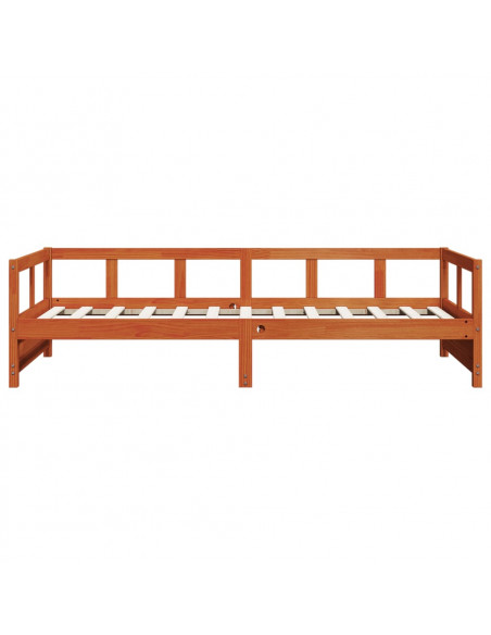 Dormeuse Marrone Cera 80x200 cm in Legno Massello di Pino