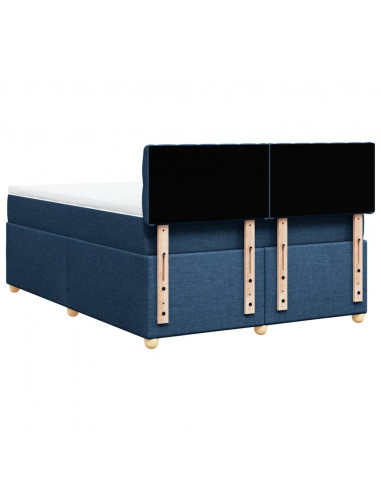 Giroletto a Molle con Materasso Blu 160x200 cm in Tessuto