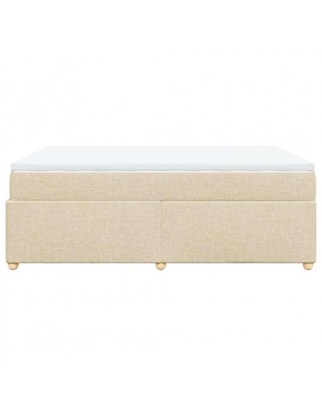 Giroletto a Molle con Materasso Crema 140x200 cm in Tessuto