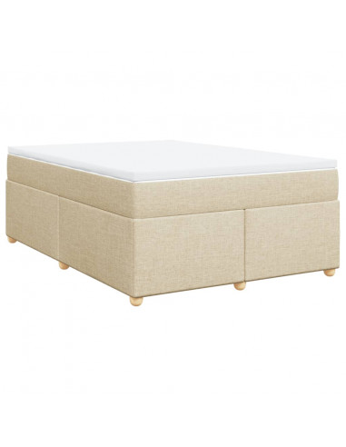 Giroletto a Molle con Materasso Crema 140x200 cm in Tessuto